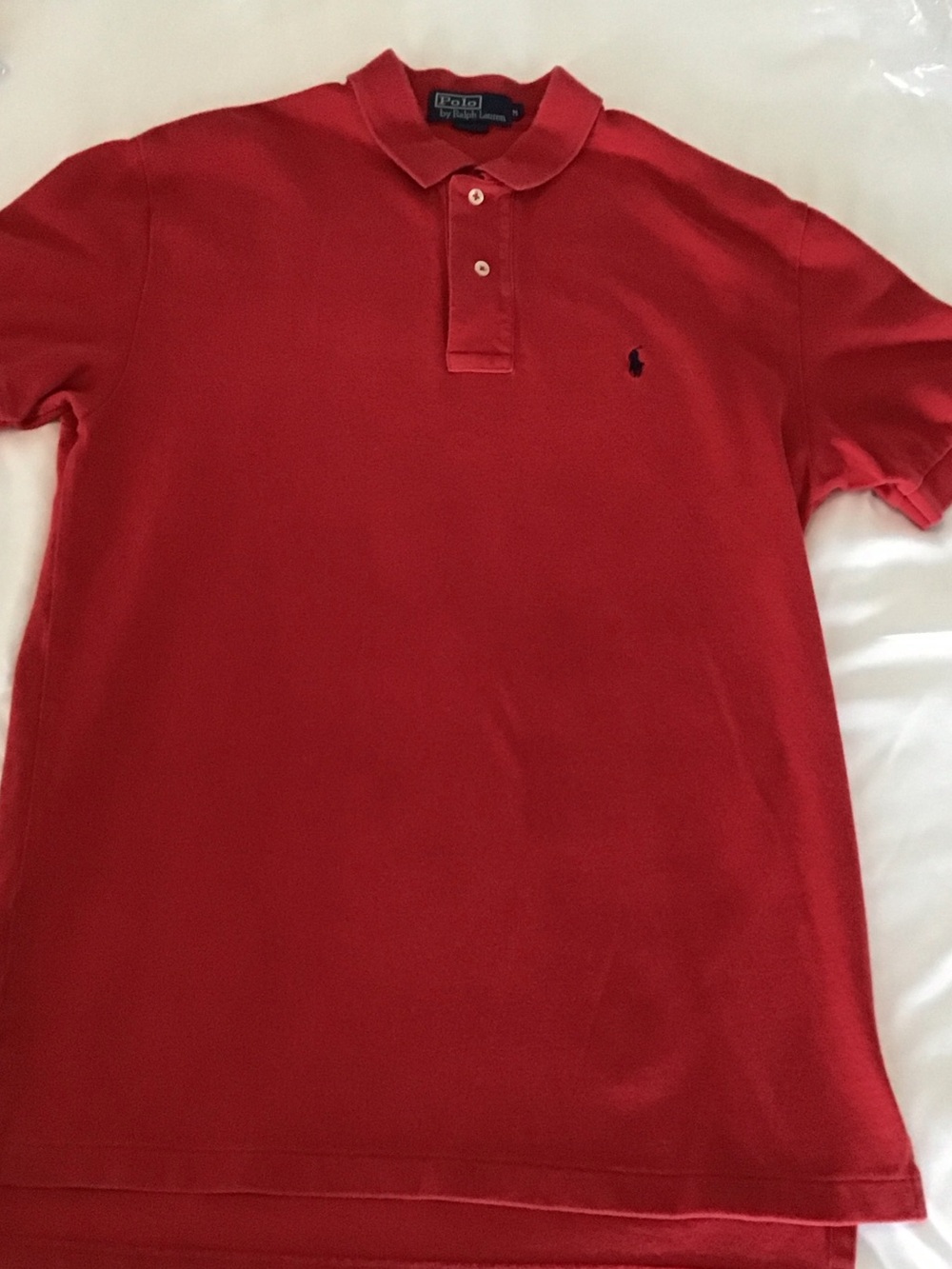 Polo by Ralph Lauren Red Men’s Pique Polo with Navy Logo